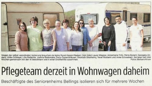 Pflegeteam in selbst verordneter Isolierung